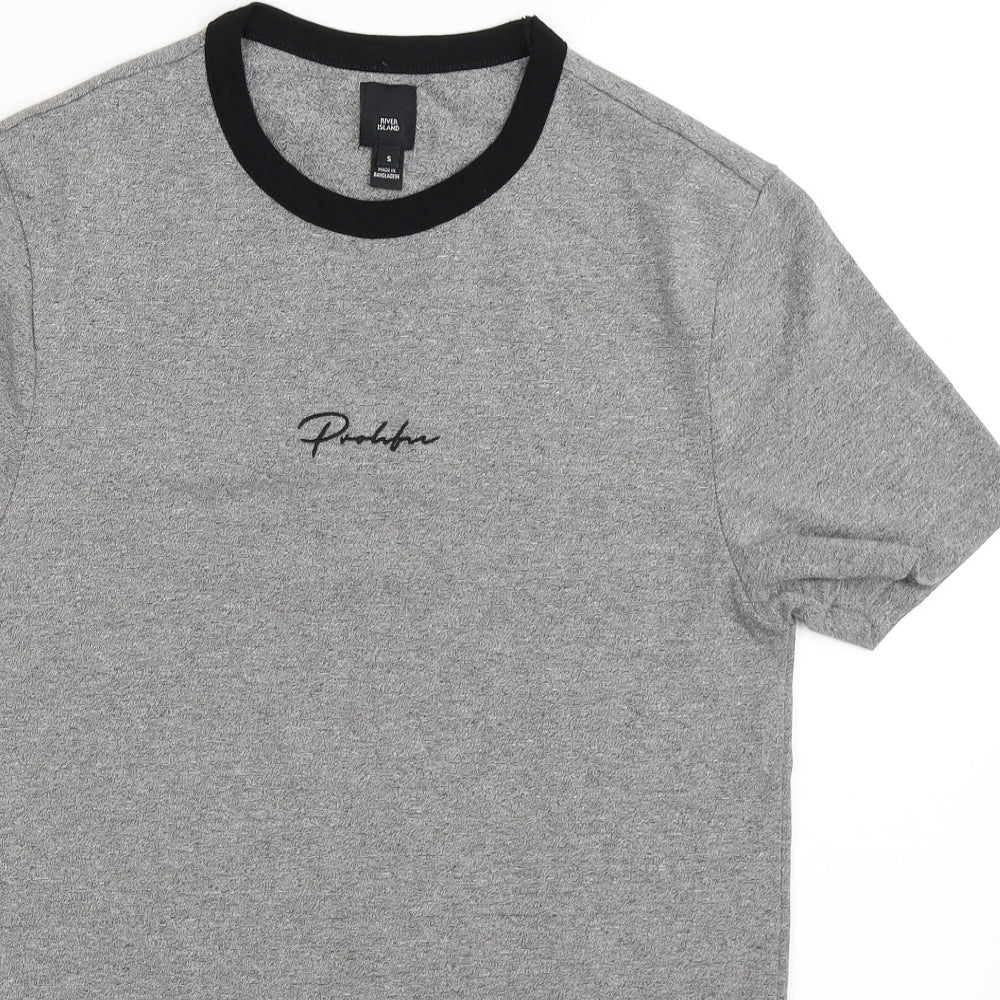 River Island Mens Grey    T-Shirt Size S