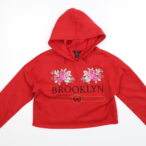 New Look Girls Red   Pullover Hoodie Size 12-13 Years  - Cropped