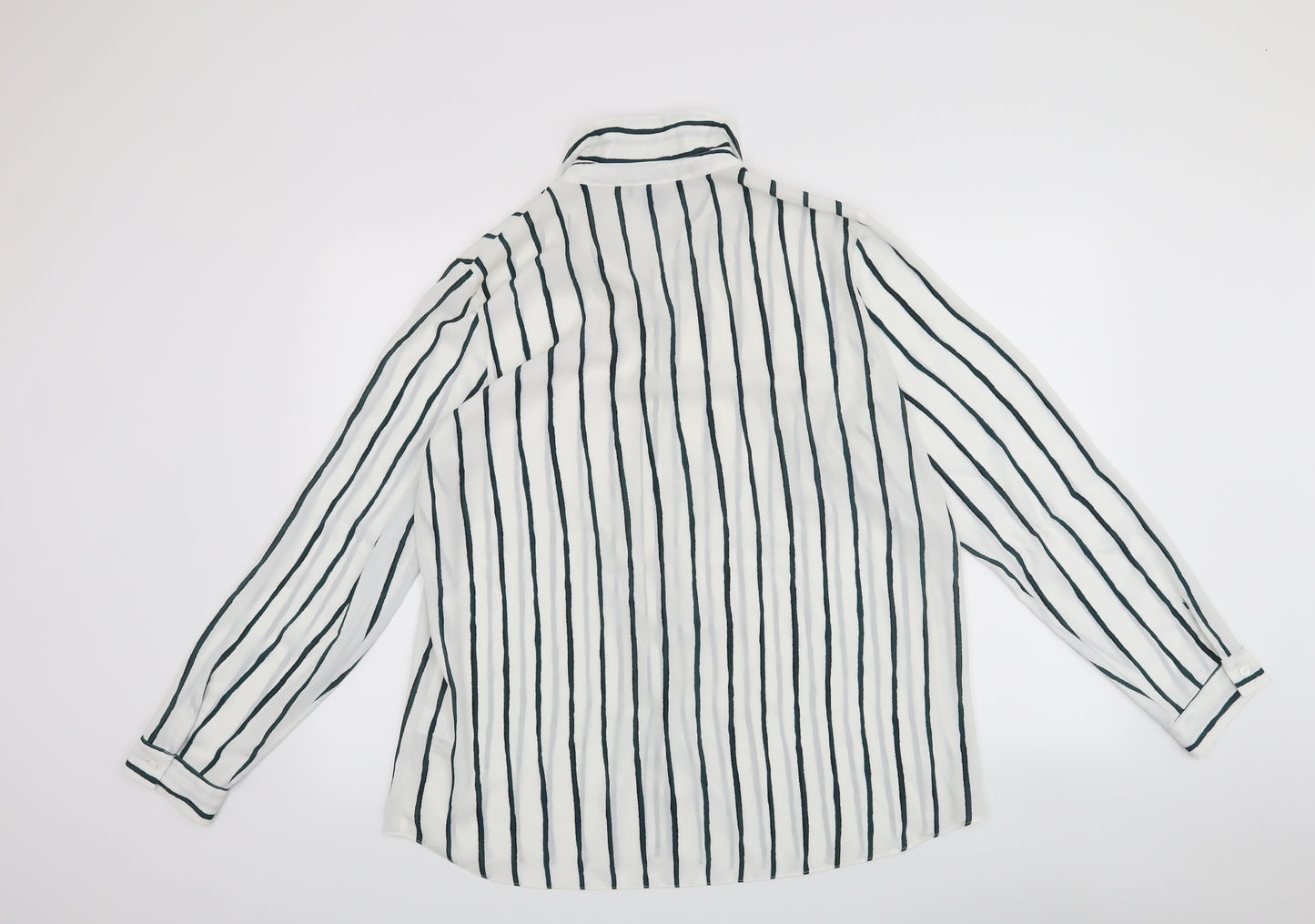 Primark Womens White Striped  Basic Blouse Size 16