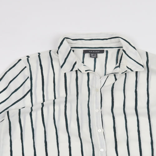 Primark Womens White Striped  Basic Blouse Size 16