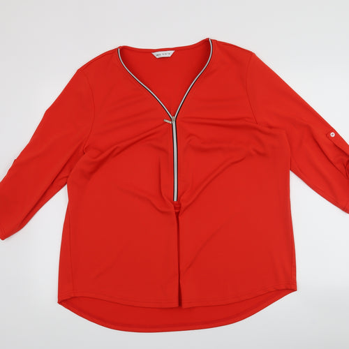 Preworn Womens Red   Basic Blouse Size XL