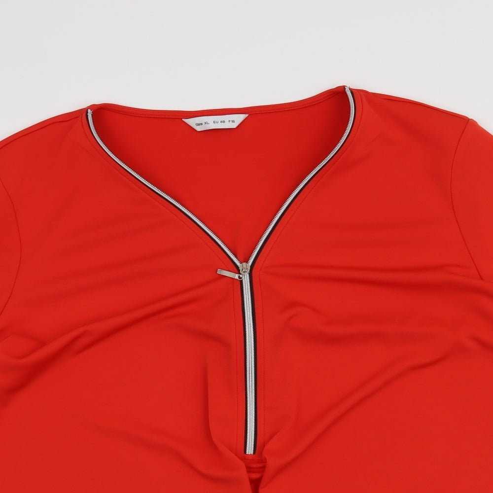 Preworn Womens Red   Basic Blouse Size XL