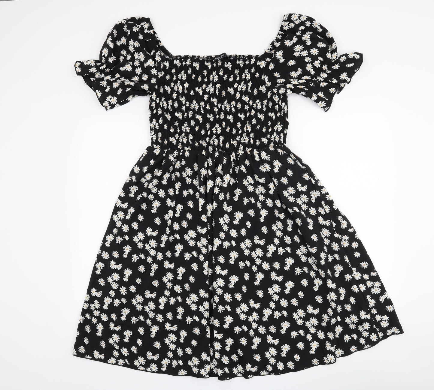 SHEIN Curve Womens Black Floral  A-Line  Size XL