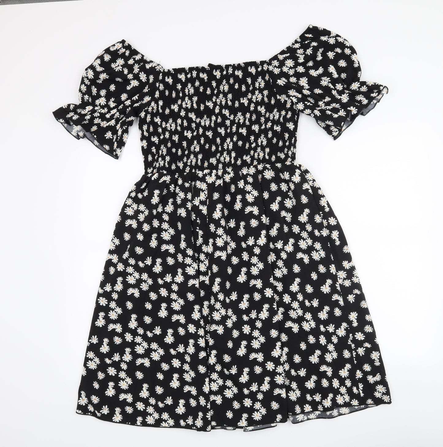 SHEIN Curve Womens Black Floral  A-Line  Size XL