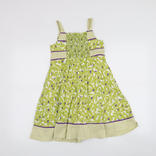 George Girls Green Floral  A-Line  Size 8-9 Years