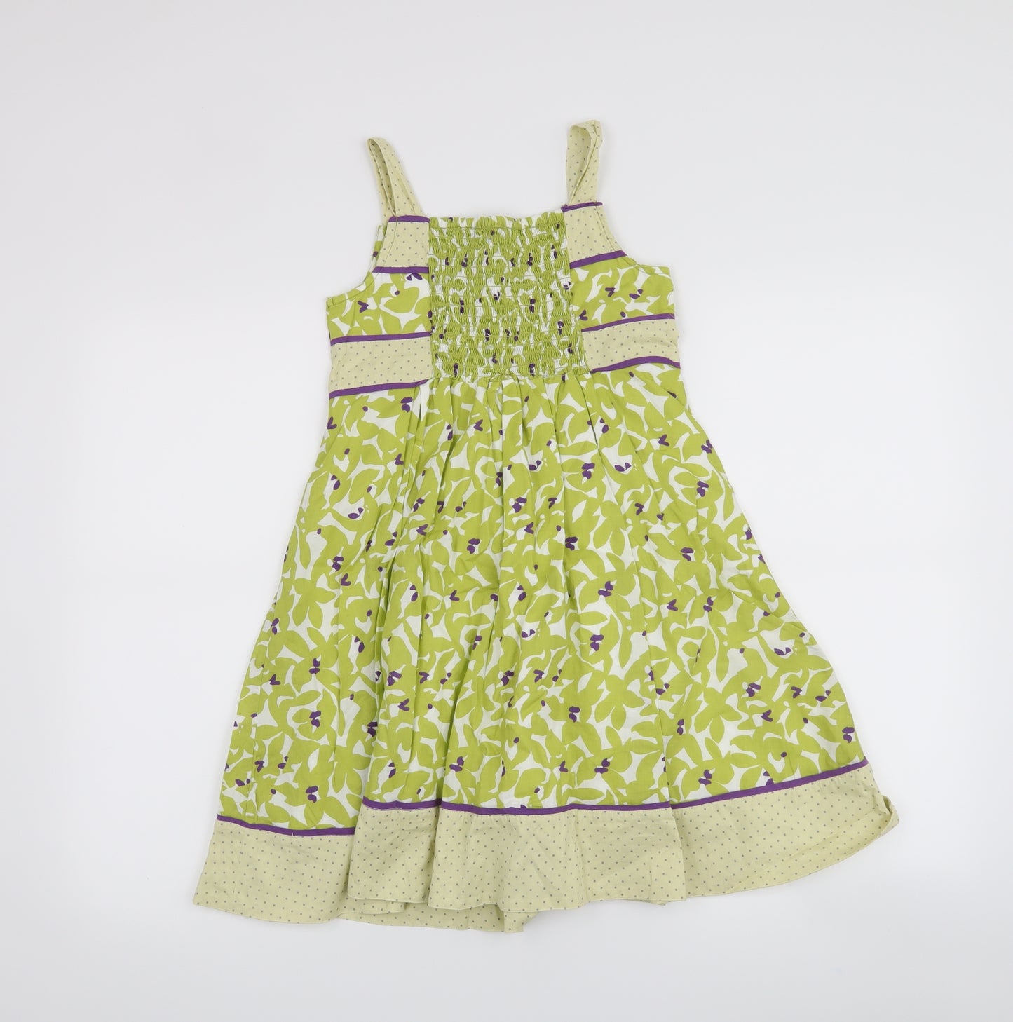 George Girls Green Floral  A-Line  Size 8-9 Years