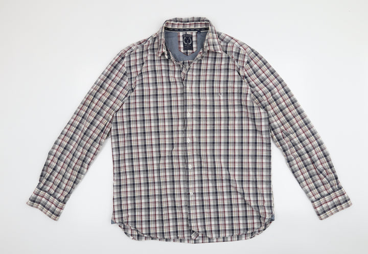 Maine Mens Red Check   Button-Up Size M