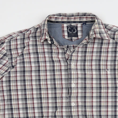 Maine Mens Red Check   Button-Up Size M