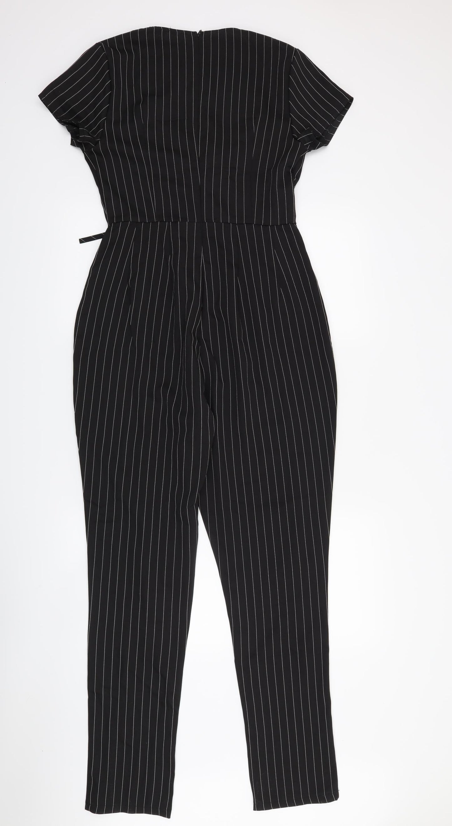 PRETTYLITTLETHING Womens Black Striped  Jumpsuit One-Piece Size 10