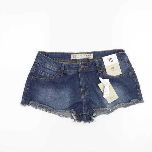 Denim & Co. Womens Blue   Cut-Off Shorts Size 10