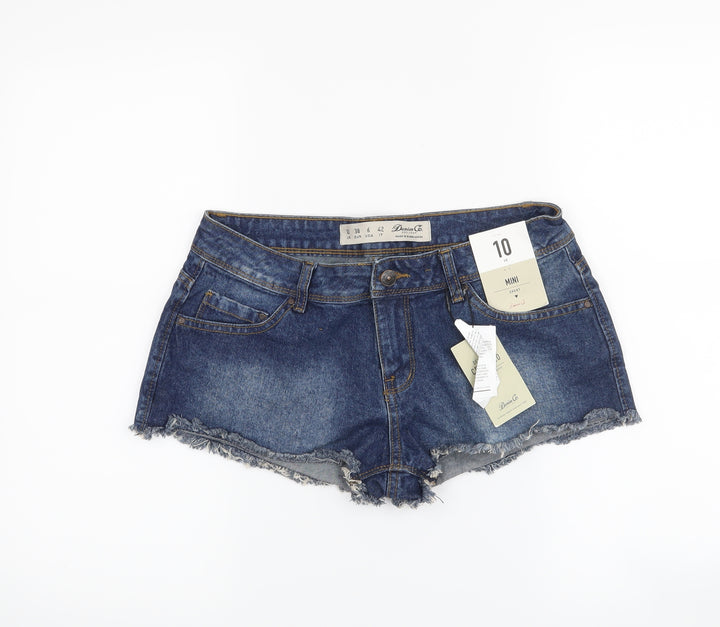 Denim & Co. Womens Blue Cut-Off Shorts Size 10
