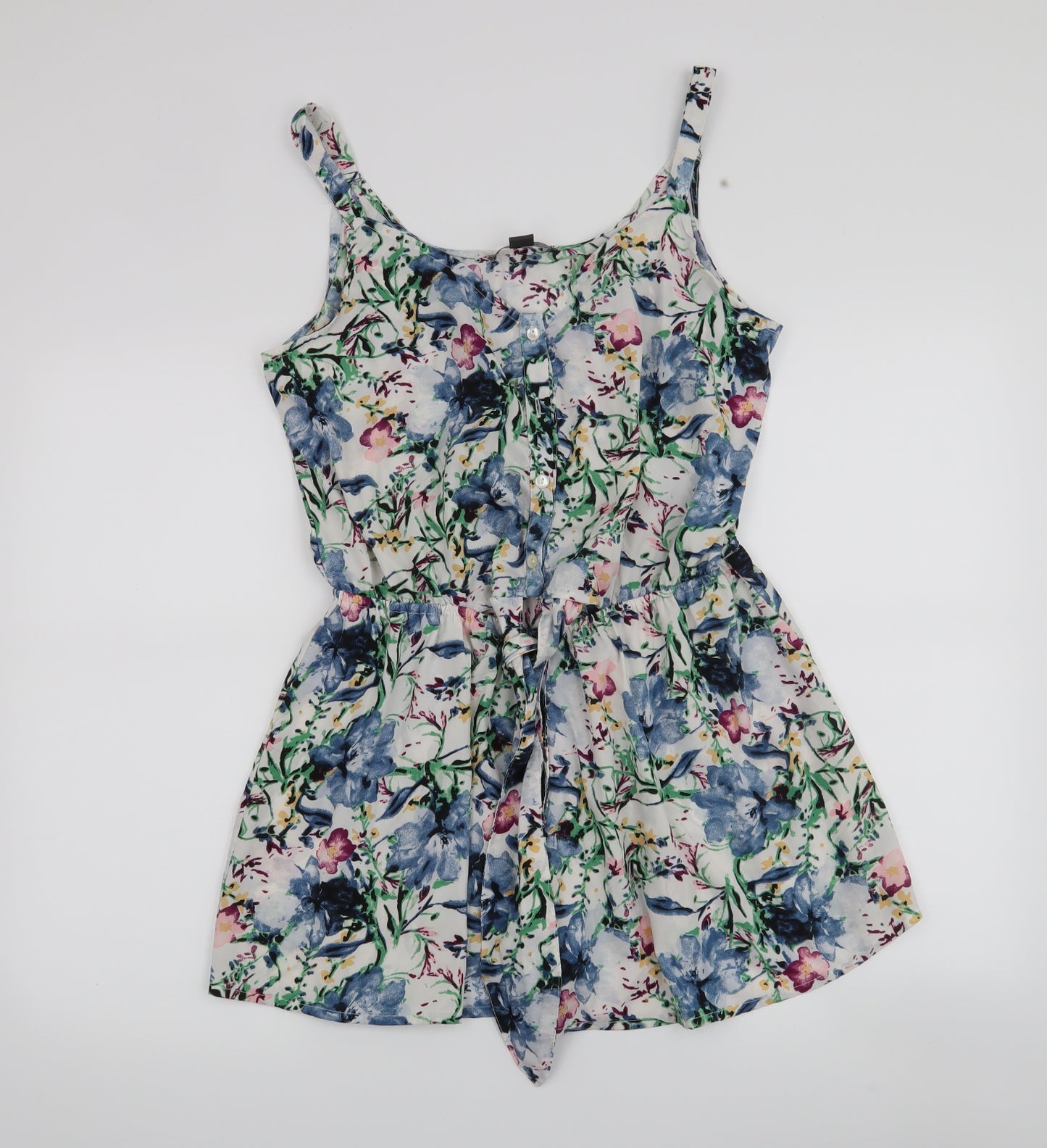 Primark Womens Blue Floral  Romper One-Piece Size 14