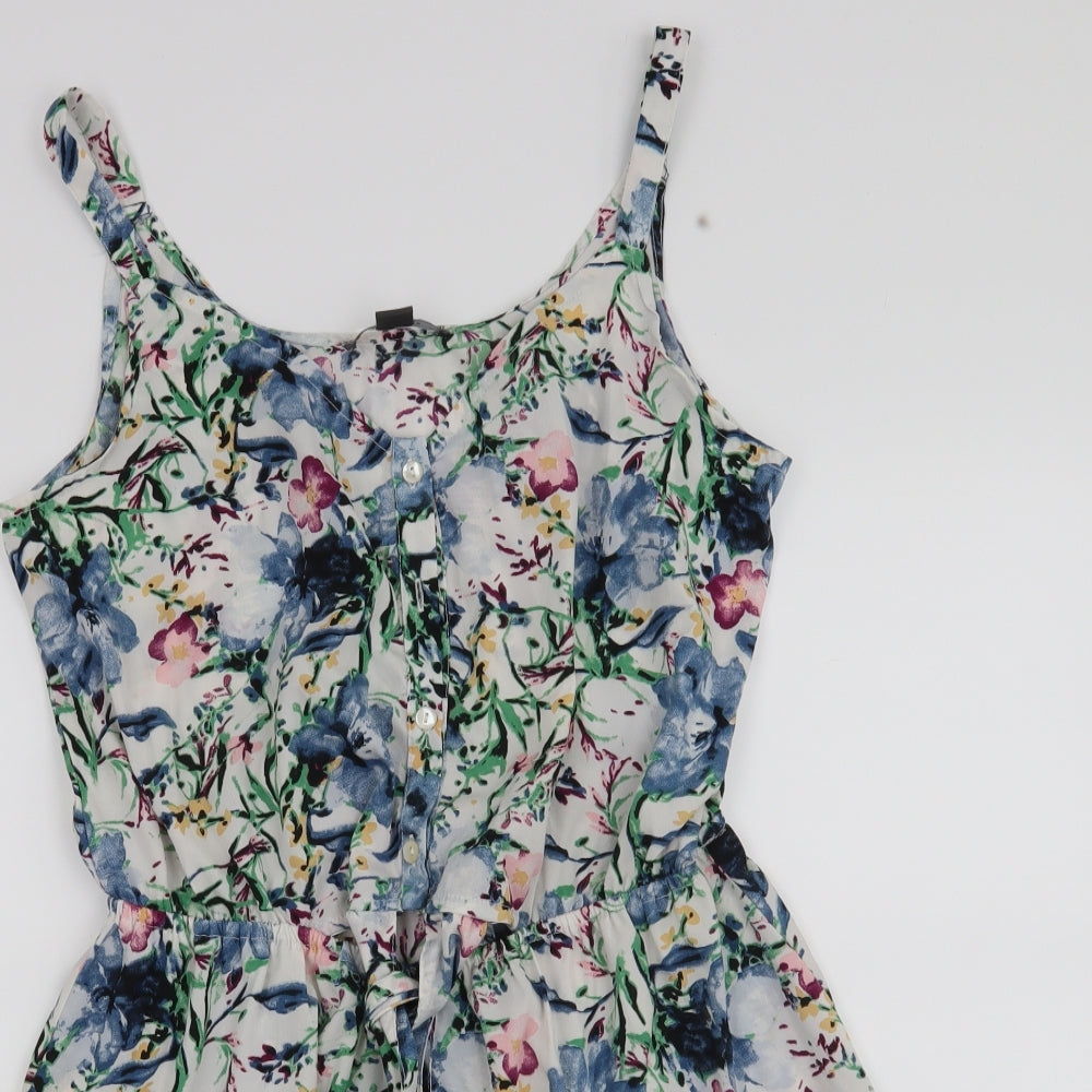 Primark Womens Blue Floral  Romper One-Piece Size 14