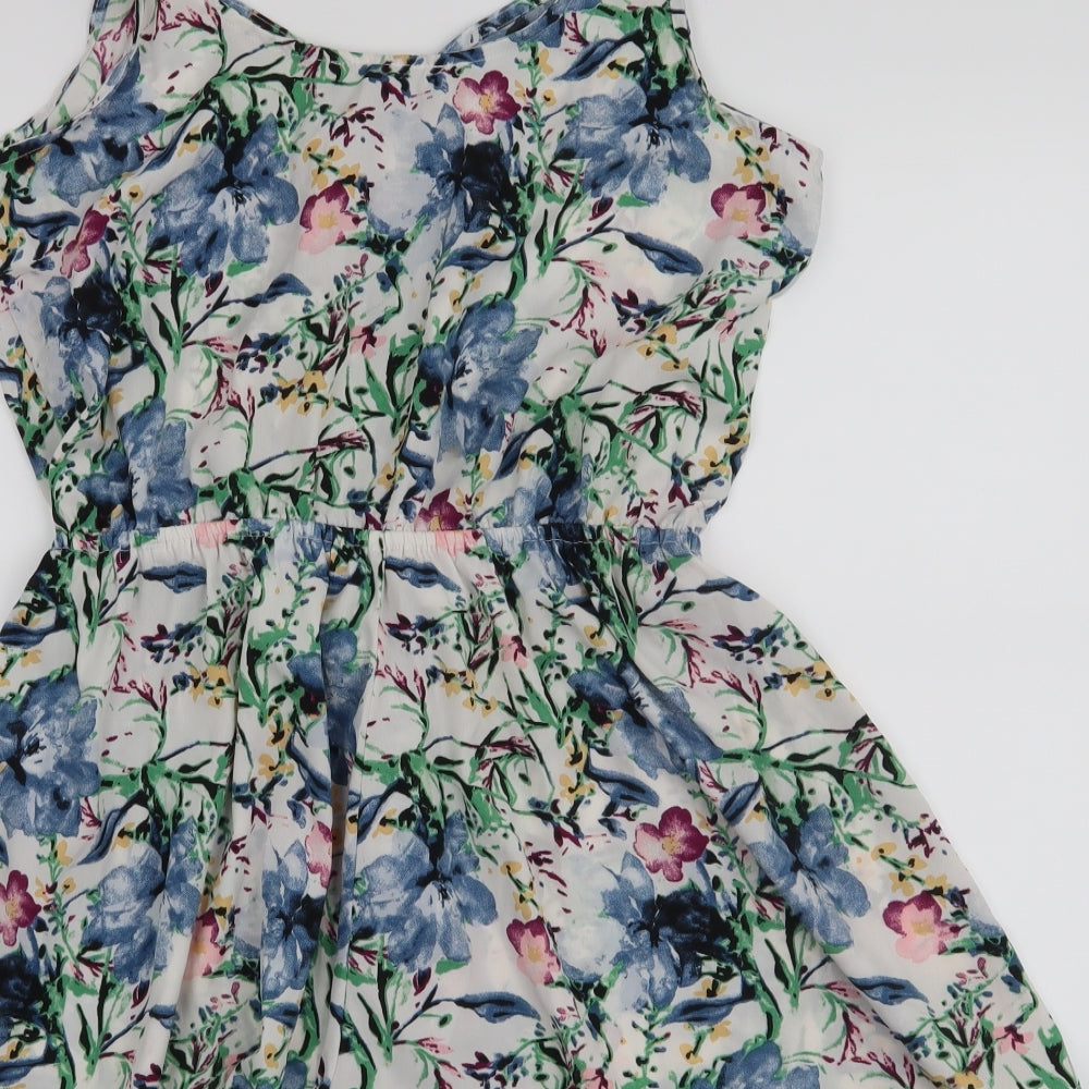 Primark Womens Blue Floral  Romper One-Piece Size 14