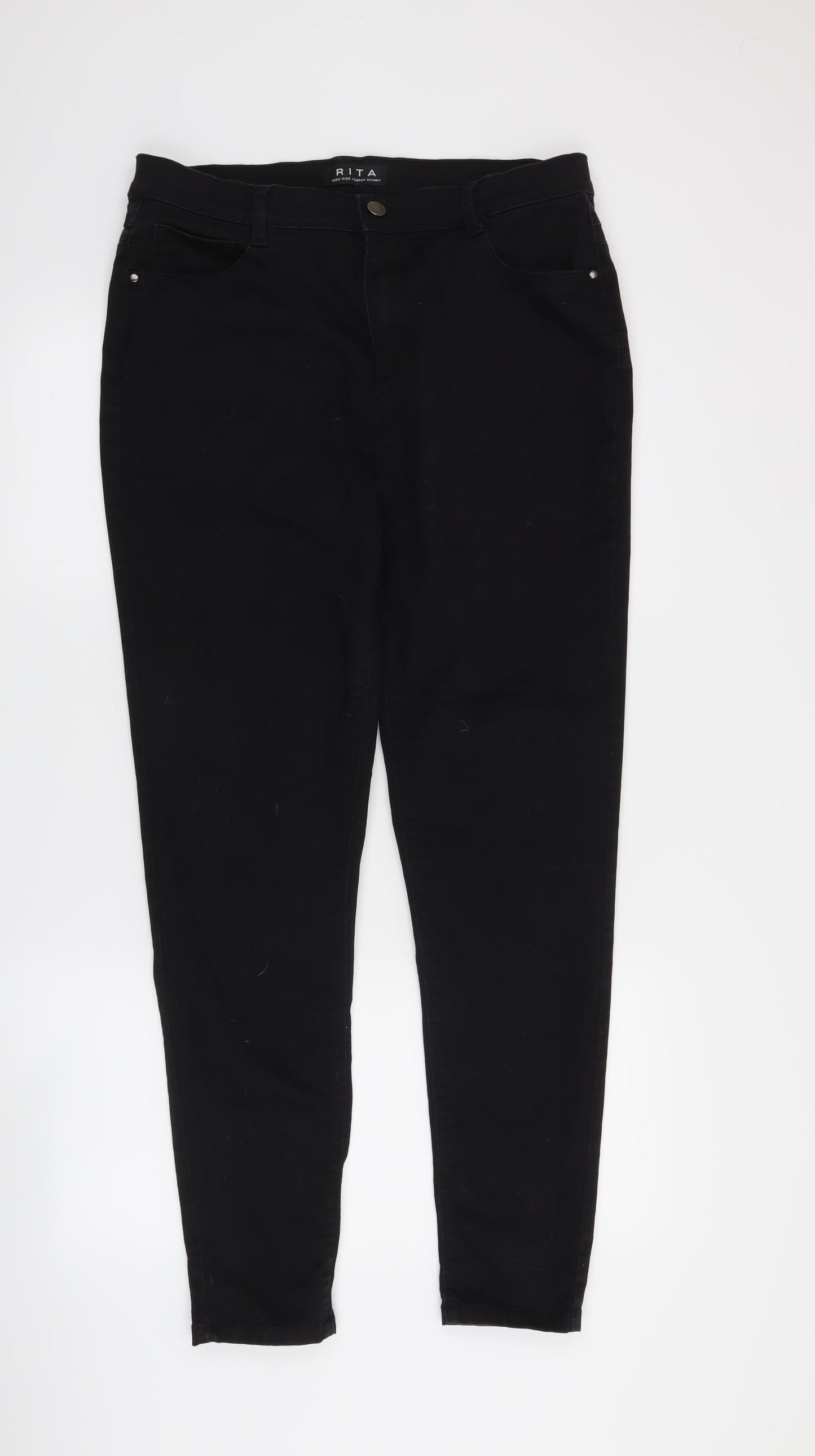 Peacocks Womens Black   Skinny Jeans Size 16 L27 in
