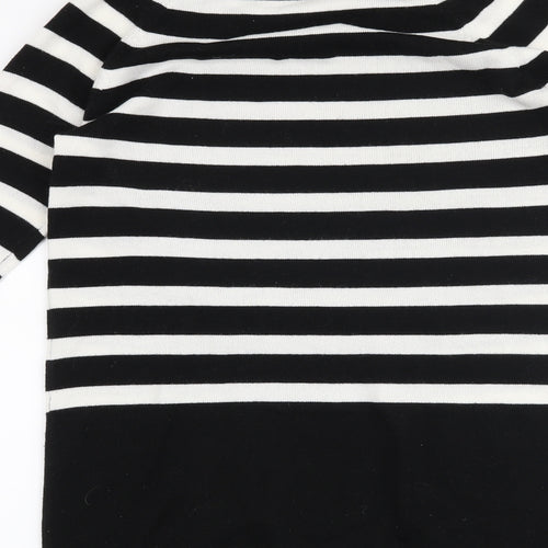 TU Womens Black Striped  Jumper Dress  Size 8