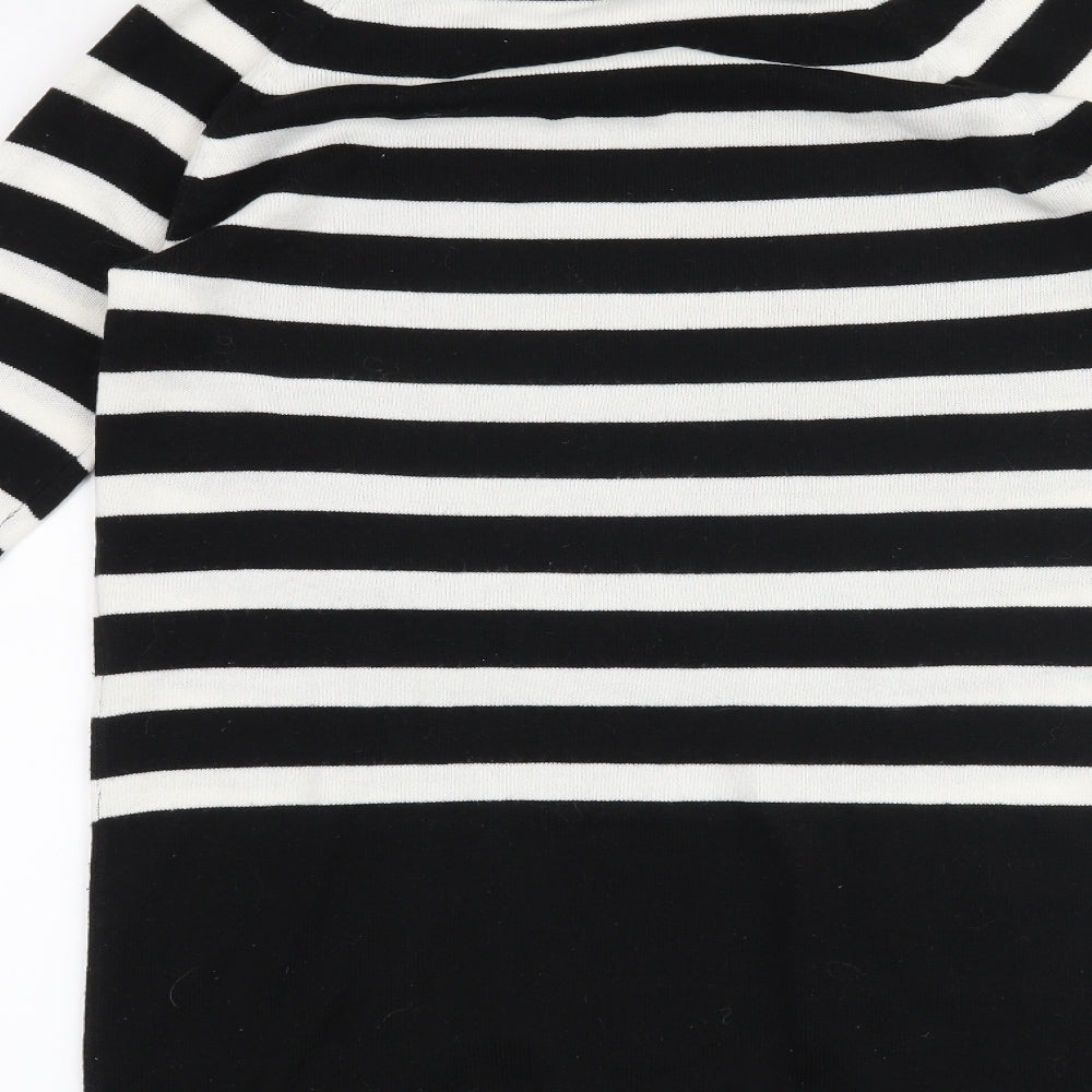 TU Womens Black Striped  Jumper Dress  Size 8