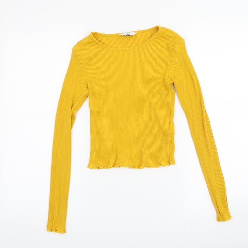 Topshop Womens Yellow   Cropped Blouse Size 8