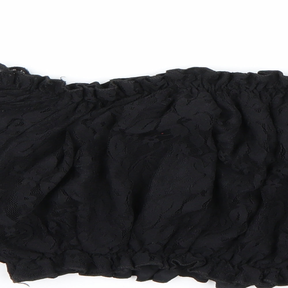 Cameo rose Womens Black  Lace Cropped Blouse Size 10