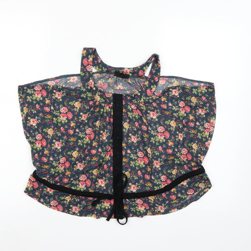 Topshop Womens Blue Floral  Basic Blouse Size 10