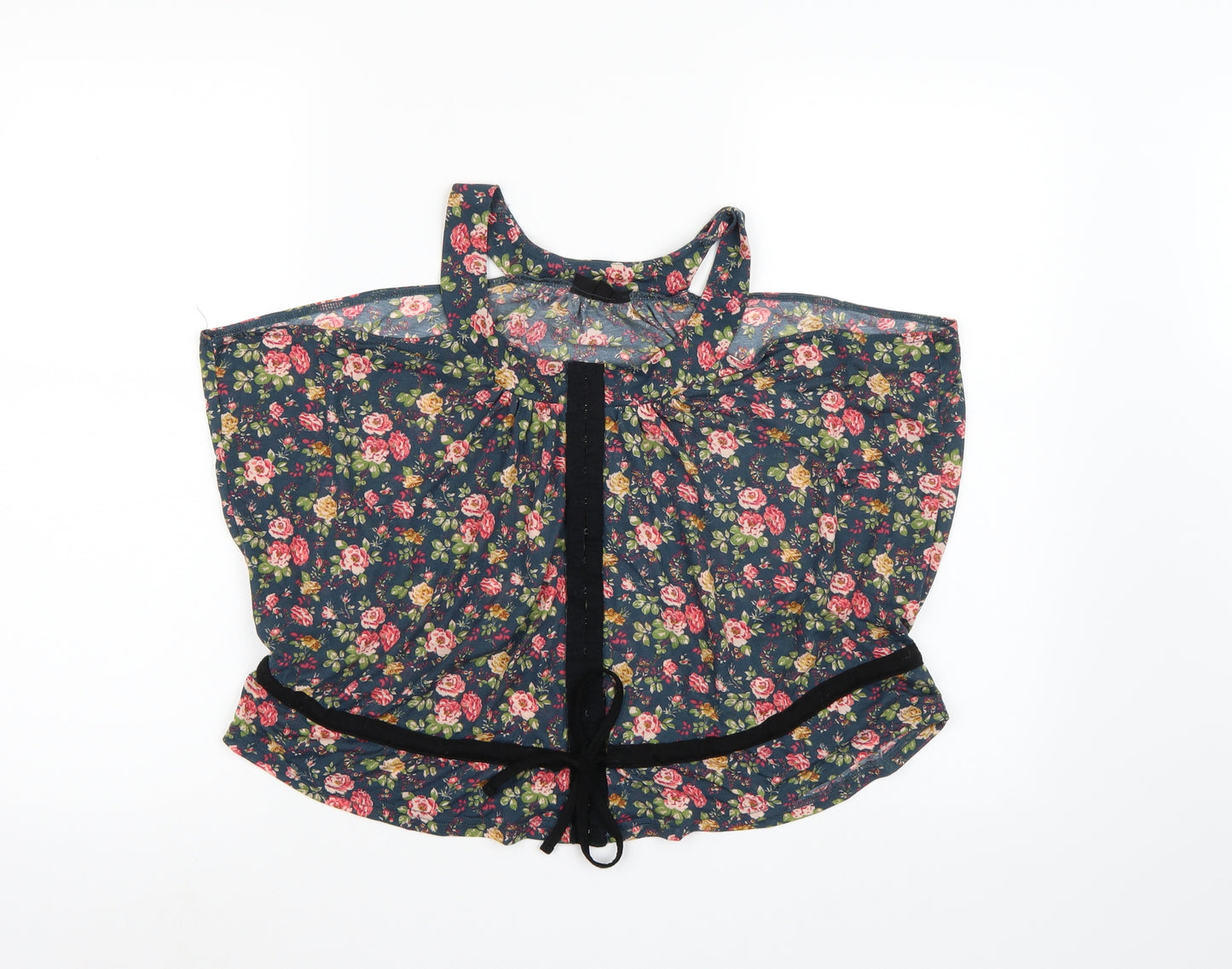 Topshop Womens Blue Floral  Basic Blouse Size 10