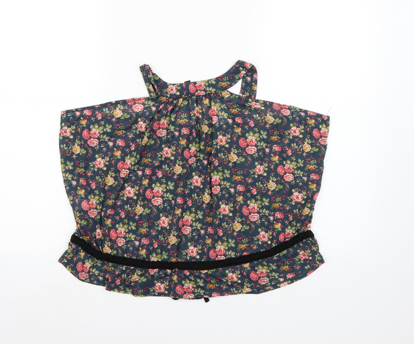 Topshop Womens Blue Floral  Basic Blouse Size 10