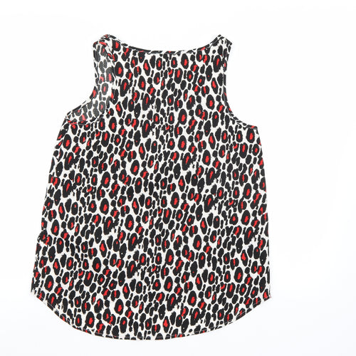 Atmosphere Womens White Animal Print Chiffon Camisole Tank Size 10