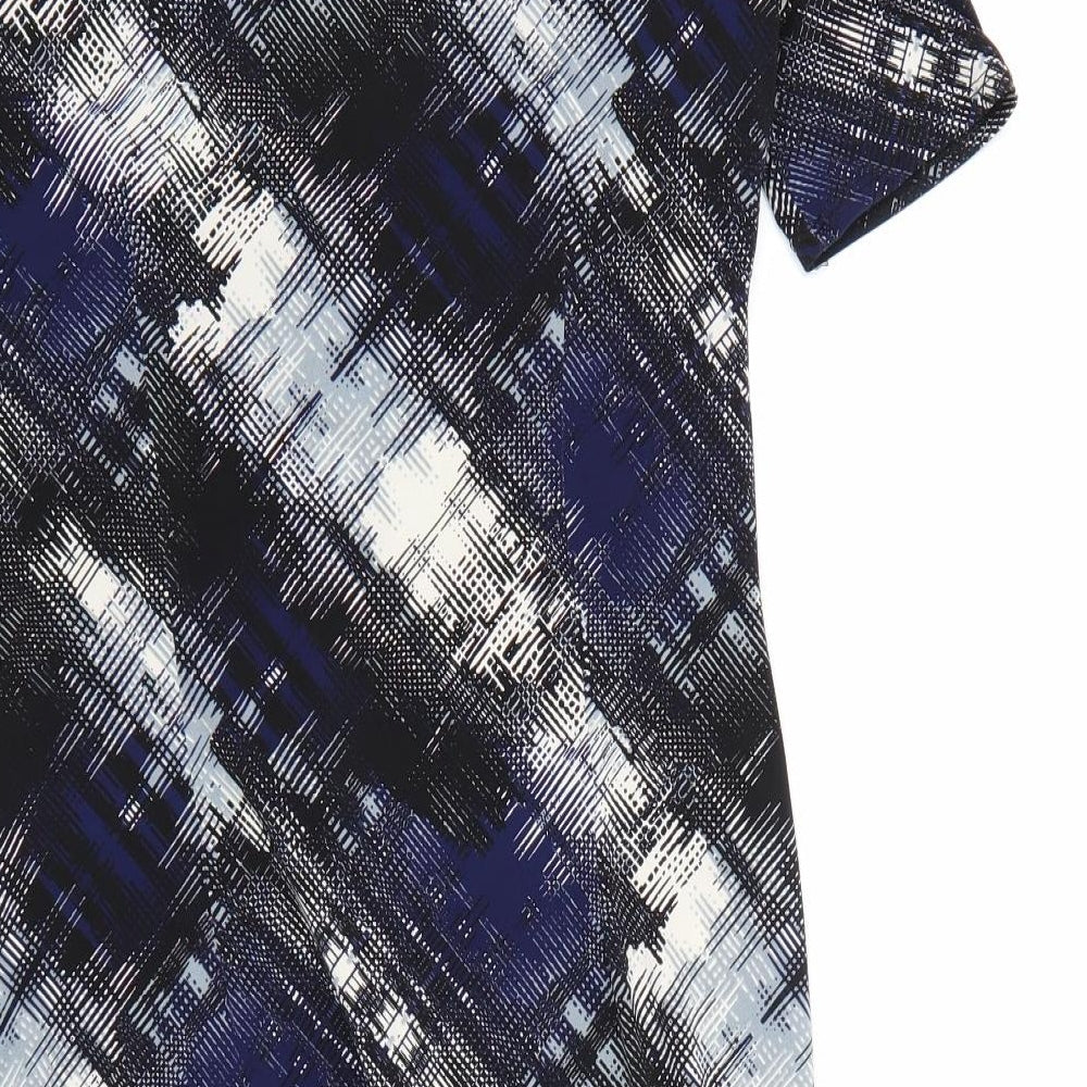 Marks and Spencer Womens Blue Geometric  A-Line  Size 8