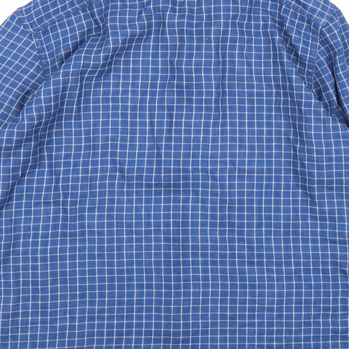 JACHS Mens Blue Check   Button-Up Size M