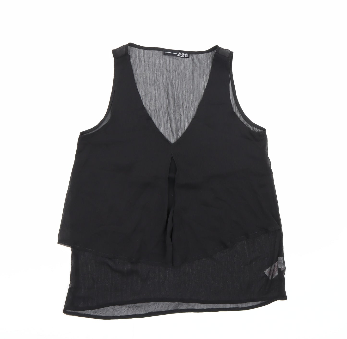 Atmosphere Womens Black  Chiffon Basic T-Shirt Size 10