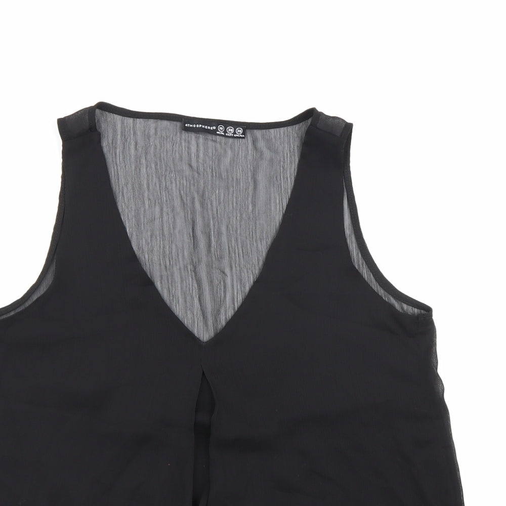 Atmosphere Womens Black  Chiffon Basic T-Shirt Size 10