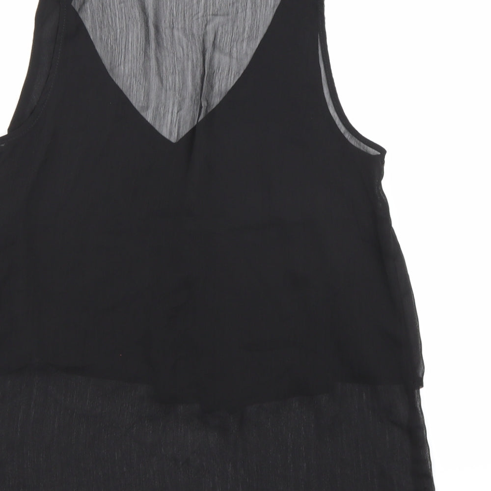 Atmosphere Womens Black  Chiffon Basic T-Shirt Size 10