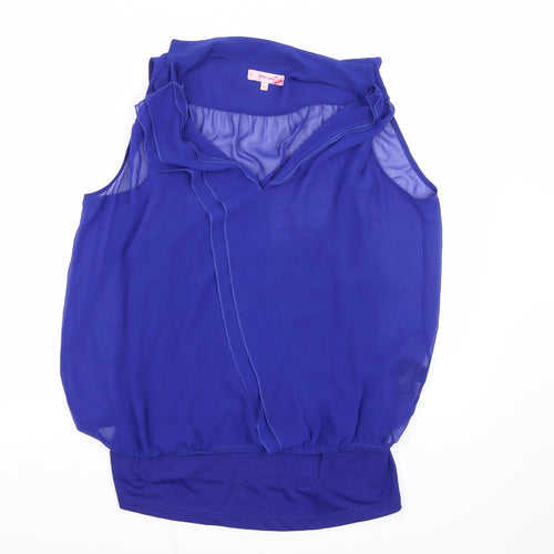 Per Una Womens Blue  Chiffon Basic Blouse Size 16