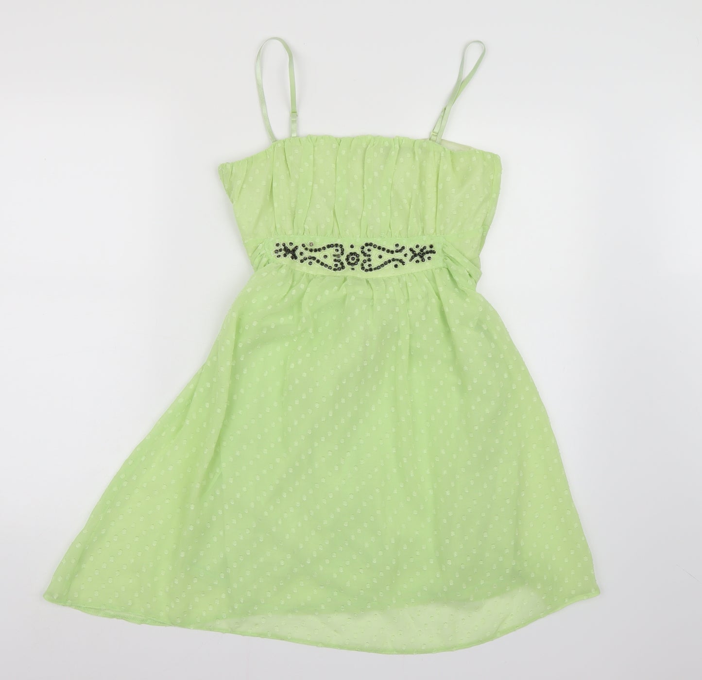 Madam Rage Womens Green  Chiffon A-Line  Size 12  - Lime green