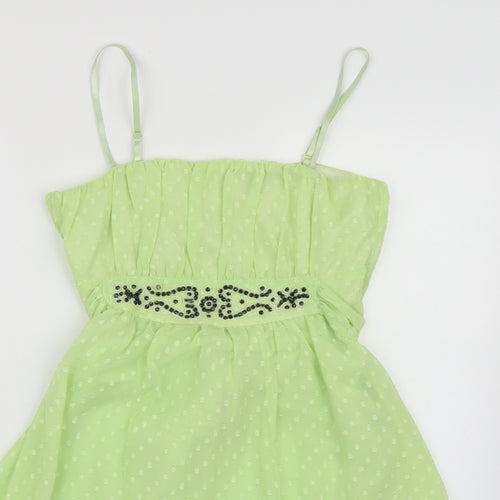 Madam Rage Womens Green  Chiffon A-Line  Size 12  - Lime green