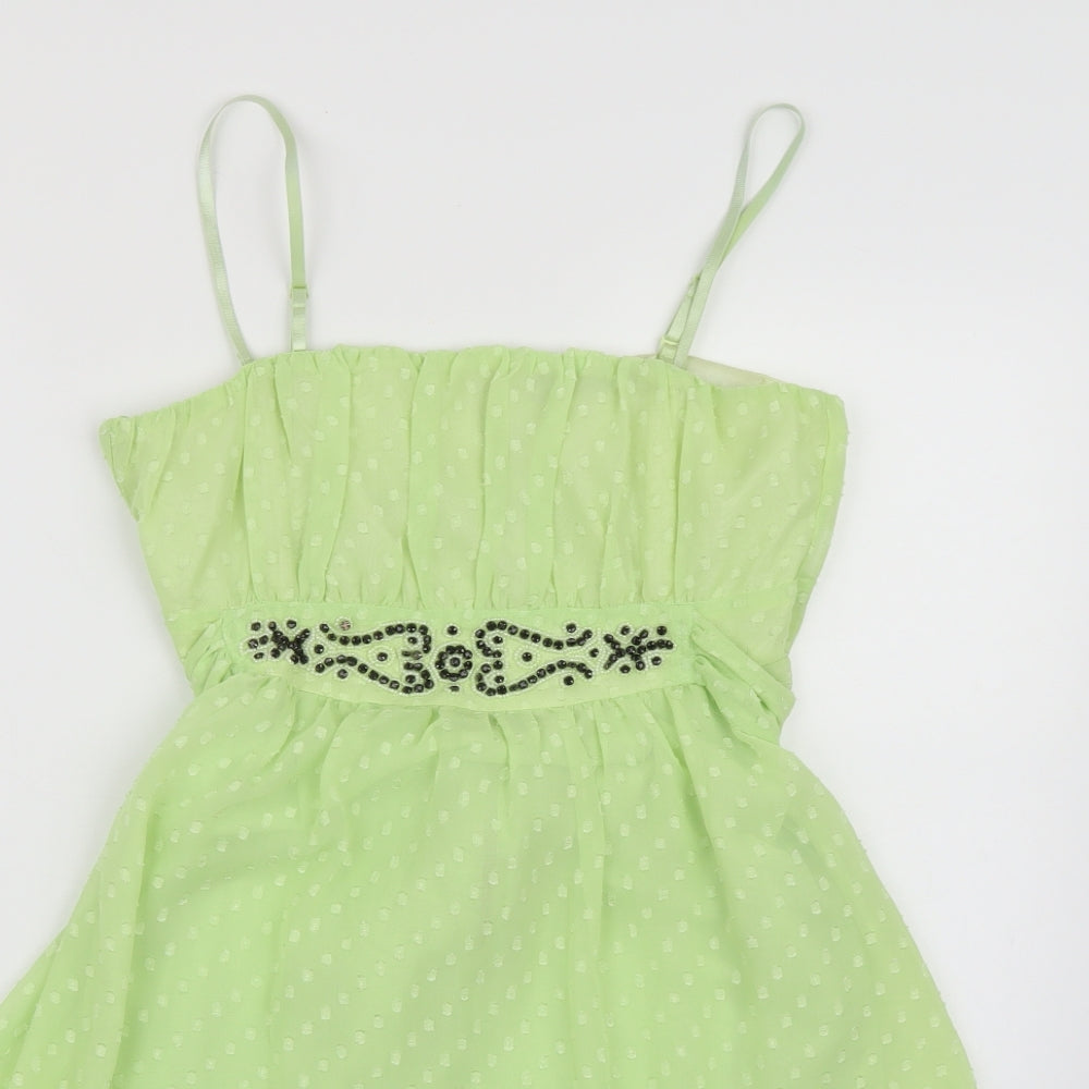 Madam Rage Womens Green  Chiffon A-Line  Size 12  - Lime green