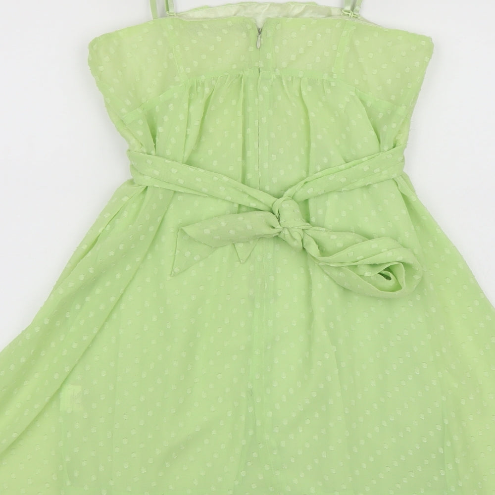Madam Rage Womens Green  Chiffon A-Line  Size 12  - Lime green