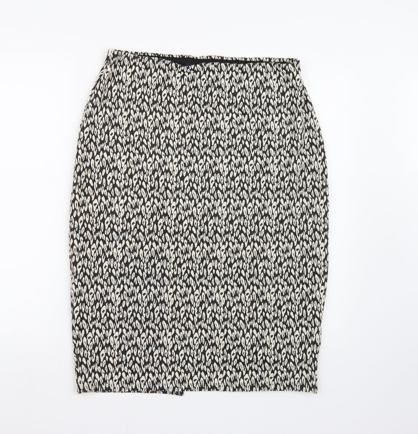Marks and Spencer Womens Black Animal Print  A-Line Skirt Size 14