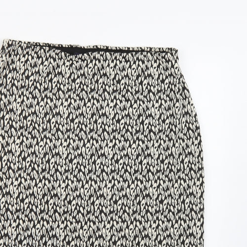 Marks and Spencer Womens Black Animal Print  A-Line Skirt Size 14