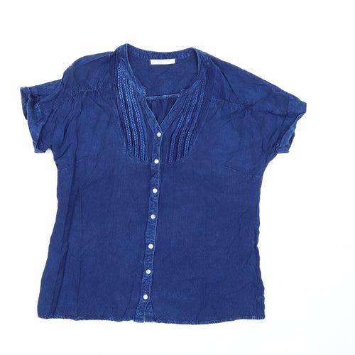Anna Rose Womens Blue  Denim Basic T-Shirt Size 14