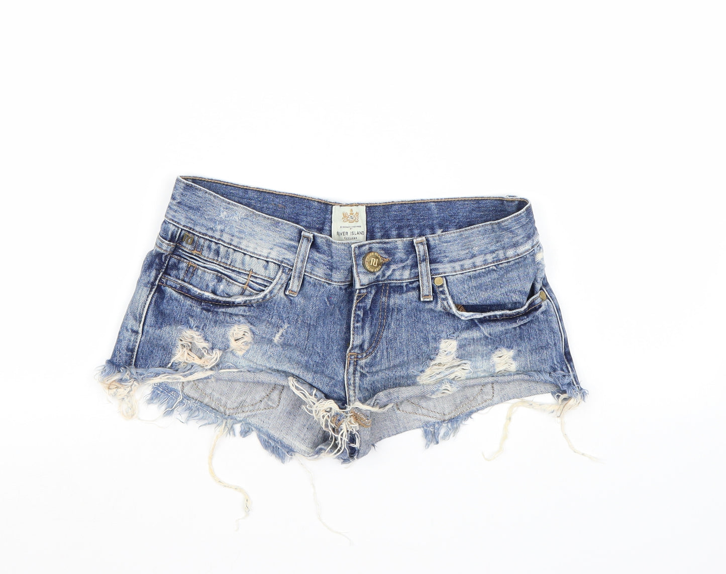 River Island Womens Blue  Denim Hot Pants Shorts Size 6