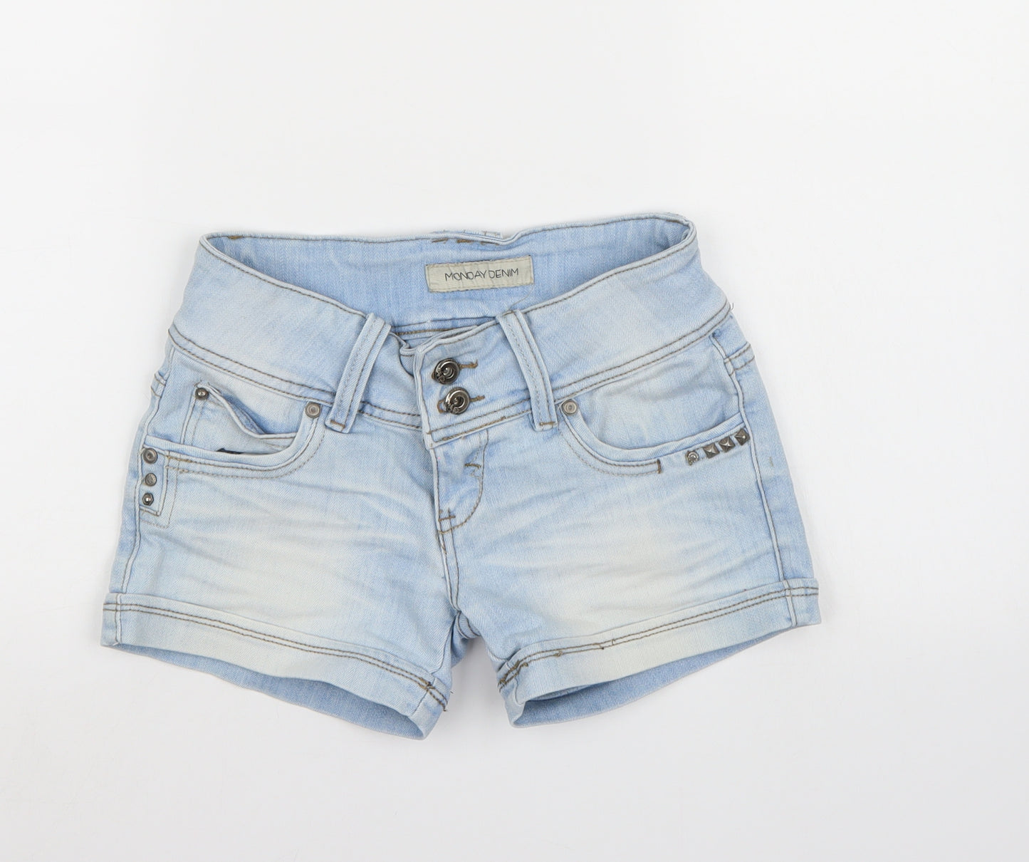 Preworn Womens Blue  Denim Hot Pants Shorts