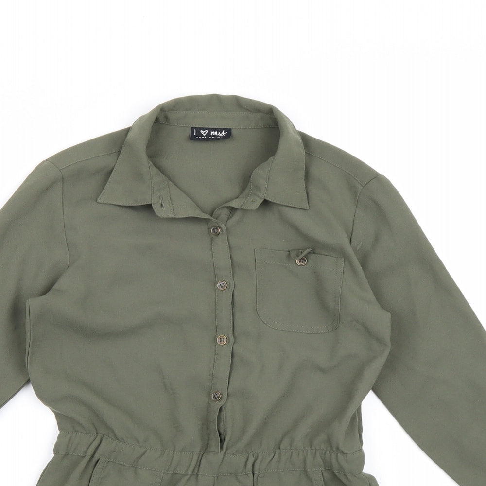 NEXT Girls Green  Chiffon Playsuit One-Piece Size 6 Years