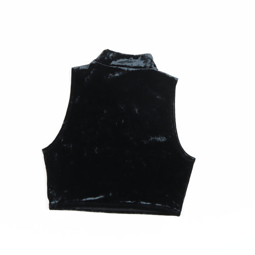 FOREVER 21 Womens Blue  Velour Cropped Tank Size L