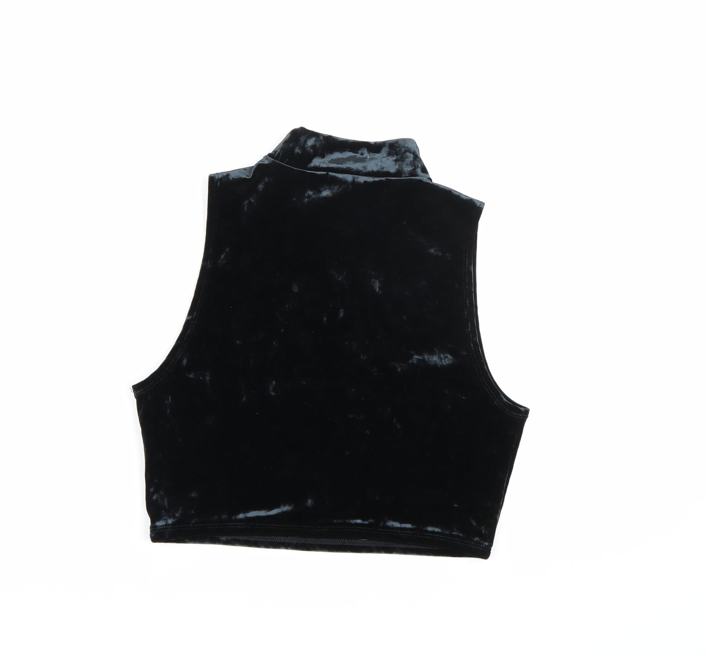 FOREVER 21 Womens Blue  Velour Cropped Tank Size L