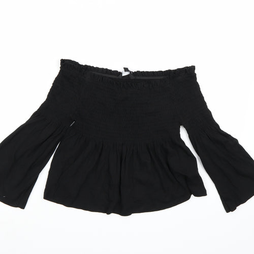 New Look Womens Black   Basic Blouse Size 12  - Flared Sleeves