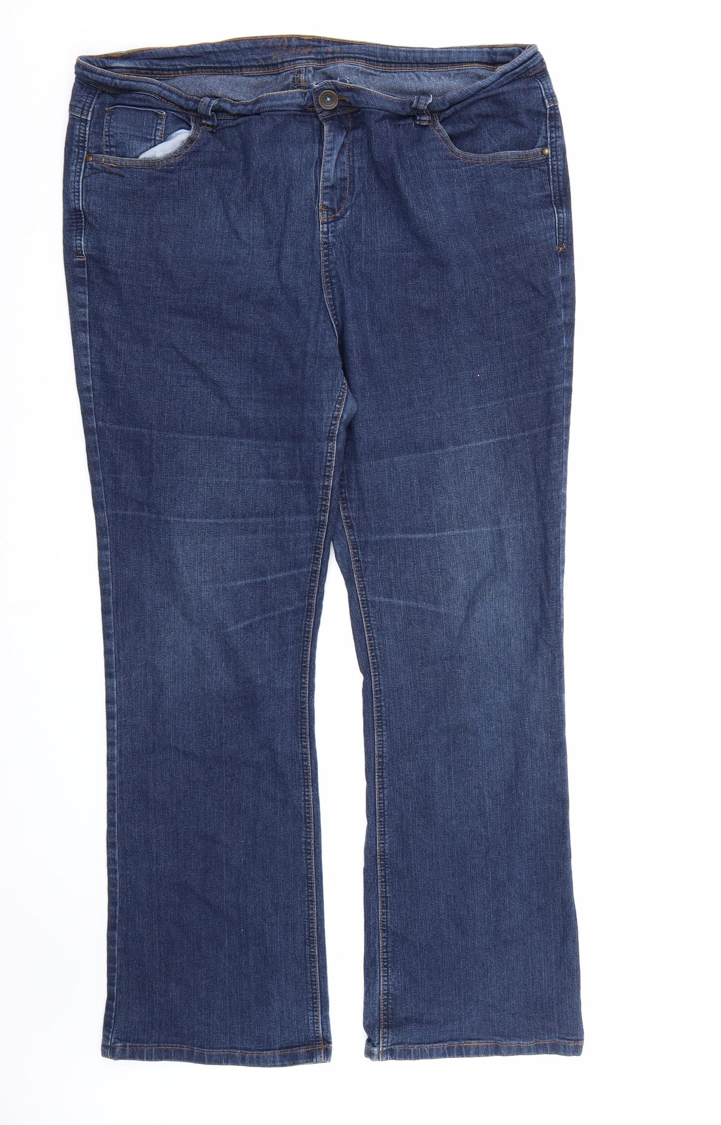 Preworn Womens Blue  Denim Bootcut Jeans Size 22 L30 in