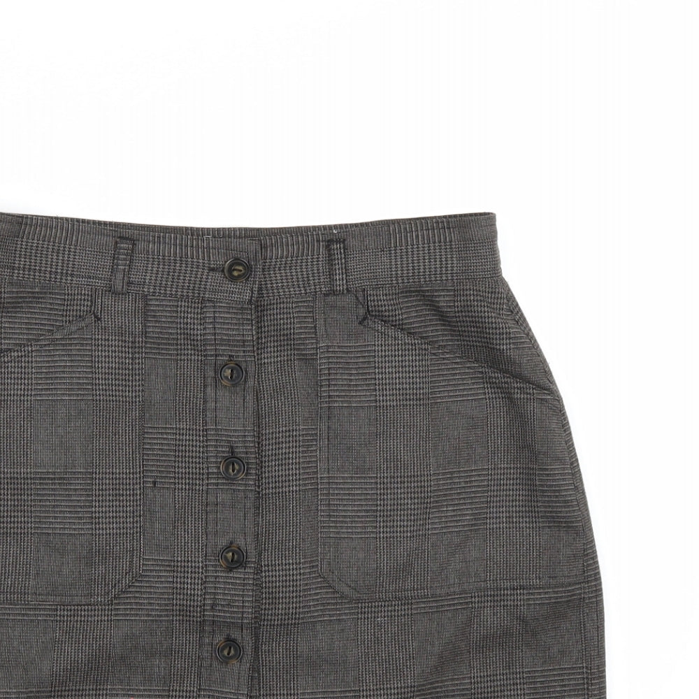 Papaya Womens Grey Check  A-Line Skirt Size 12