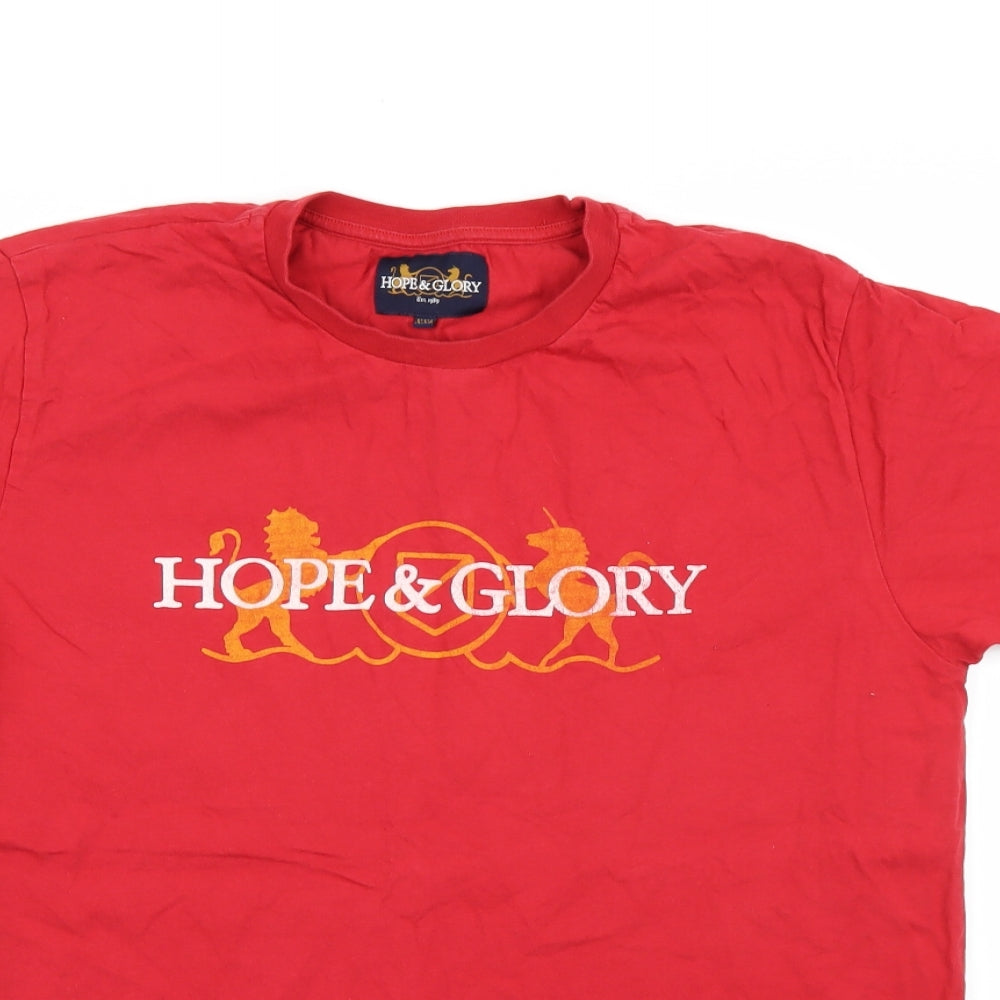 Hope & Glory Mens Red    T-Shirt Size 2XL