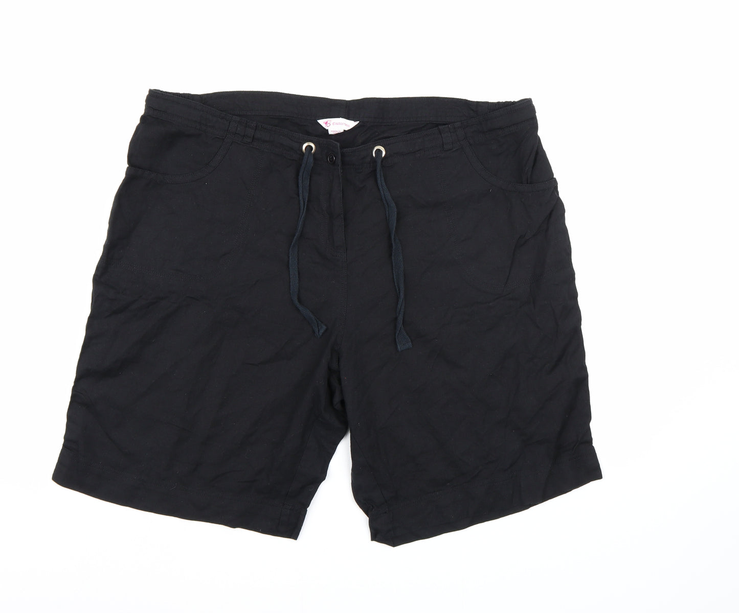 Glamorosa Womens Black   Chino Shorts Size 22